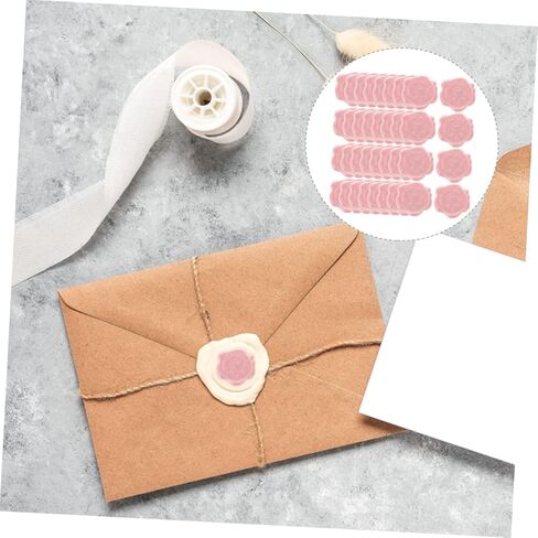 SEWACC 50pcs Sealing Wax Wax Label Sticker Labels Wedding Invitations Sticker Wax Seal Stamp Stickers Lacquer Wax Sealing Sticker Self-Adhesive Stamp Seal Self-Adhesive Seal Wedding Cards in Saudi Arabia