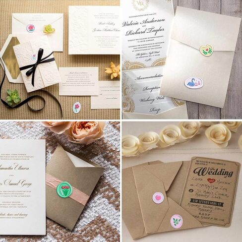 BetterJonny Premium Wax Seal Stickers - 108 Elegant Envelope Seals, Dazzling Design and Colors, Perfect for Envelopes and Invitations, Leave an Everlasting Impression in Saudi Arabia