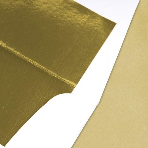 JAM PAPER 6 x 8 Booklet Foil Lined Invitation Envelopes - White with Gold Foil - 50/Pack in Kuwait