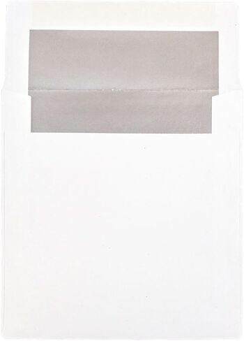 JAM PAPER 6 x 8 Booklet Foil Lined Invitation Envelopes - White with Gold Foil - 50/Pack in Kuwait