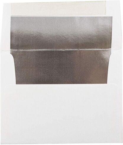 JAM PAPER 6 x 8 Booklet Foil Lined Invitation Envelopes - White with Gold Foil - 50/Pack in Kuwait