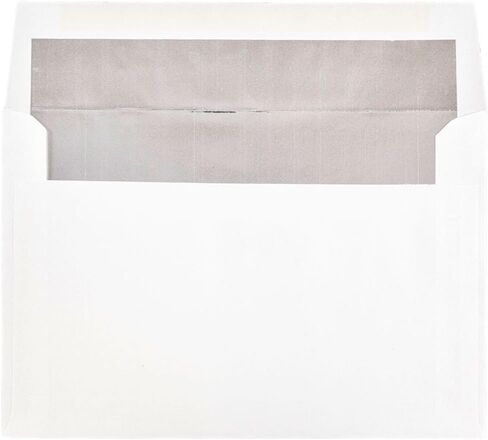JAM PAPER 6 x 8 Booklet Foil Lined Invitation Envelopes - White with Gold Foil - 50/Pack in Kuwait
