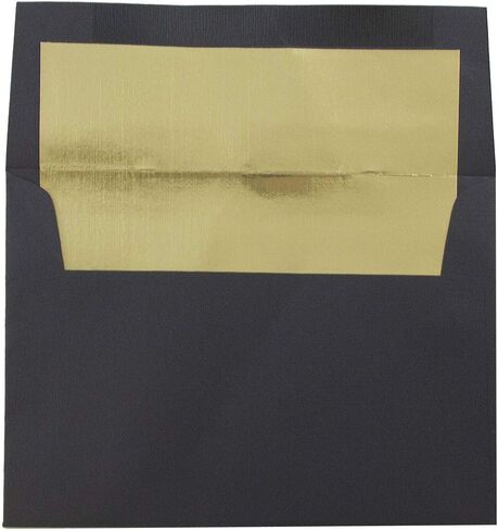 JAM PAPER 6 x 8 Booklet Foil Lined Invitation Envelopes - White with Gold Foil - 50/Pack in Kuwait