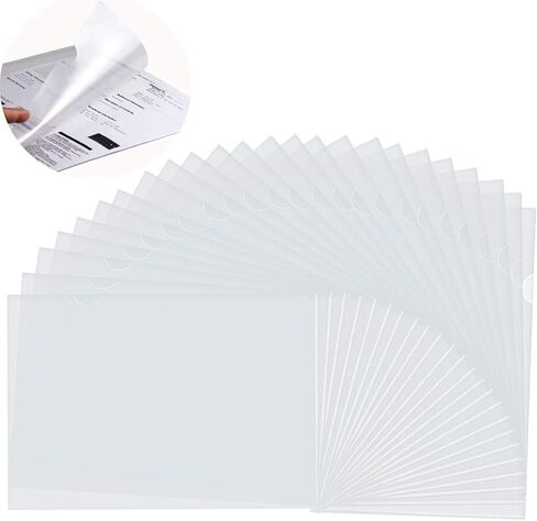 LRCXL 50 Pack Clear Document Folder L-Type Plastic Folder Copy Safe Project Pocket US Letter/ A4 Size in Transparent Color in Kuwait