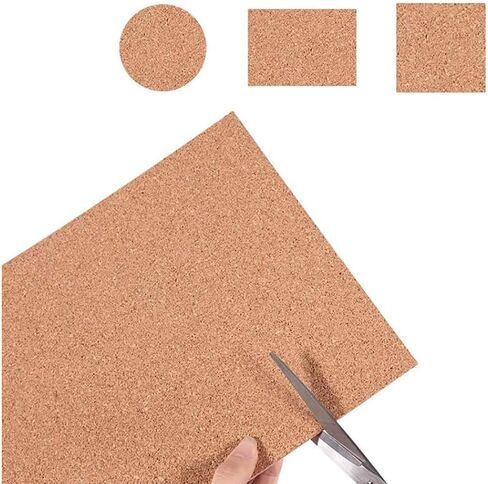 GSHLLO 8 Pcs Self Adhesive Cork Sheets A4 Cork Insulation Sheet Rectangle Cork Table Mat Cup Pot Backing Coasters Cork Board Wall Tiles in Saudi Arabia