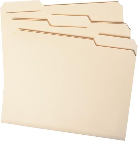 Office Depot File Folders, 1/3 Cut, Letter Size, Manila, Pack of 250, 645927 in Saudi Arabia