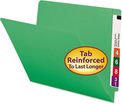 Smead 25110 Colored File Folders Straight Cut Reinforced End Tab Letter Green 100/Box in Saudi Arabia