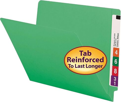 Smead 25110 Colored File Folders Straight Cut Reinforced End Tab Letter Green 100/Box in Saudi Arabia