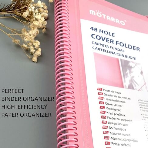 20 Pocket Spiral Poly Project Organizer, Pink Project Folder Binder Organizer Multi-Subject Folder Office Notebook with Letter Size for School & Office Supplies in Saudi Arabia