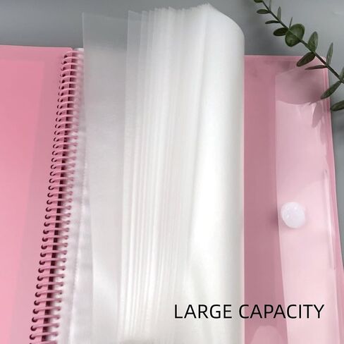 20 Pocket Spiral Poly Project Organizer, Pink Project Folder Binder Organizer Multi-Subject Folder Office Notebook with Letter Size for School & Office Supplies in Saudi Arabia