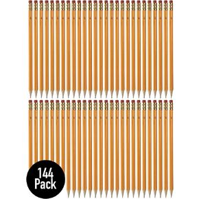 #2 HB Wood Cased Pencils, Pre-Sharpend Graphite Pencils, With Latex-Free Erasers, Bulk Buy - Smooth Writing for Exams, School, Office, Drawing, Sketching - 144 PACK in Saudi Arabia