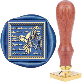 CRASPIRE Wax Seal Stamp Book Vintage Sealing Wax Stamps Coffee Rectangle Removable Brass Head Sealing Stamp with Wooden Handle for Wedding Invitations Valentine's Day Gift Wrap in Saudi Arabia