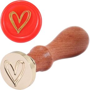 Mornajina Heart Wax Seal Stamp, Heart Seal Stamp with Rosewood Handle for Party Wedding Gift Packaging Decoration