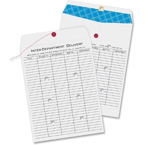 Quality Park Inter-Department Envelopes, String-and-Button, White, 10 x 13, 100 per Box, (63663)