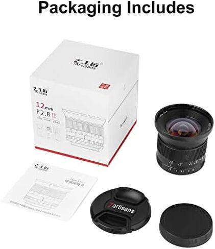 7 Artisans 12mm F2.8 Mark Ⅱ Ultra Wide Angle APS-C Manual Focus Prime lens compatible for Canon EOS-M Mount Mirrorless Cameras M1 M2 M3 Black in Saudi Arabia
