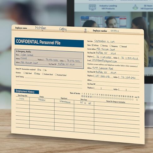ملف الموظفين السري الخاص بشركة ComplyRight | 9-1/2 بوصة × 11-3/4 بوصة | مجلدات الملفات | 25 عبوة in Kuwait