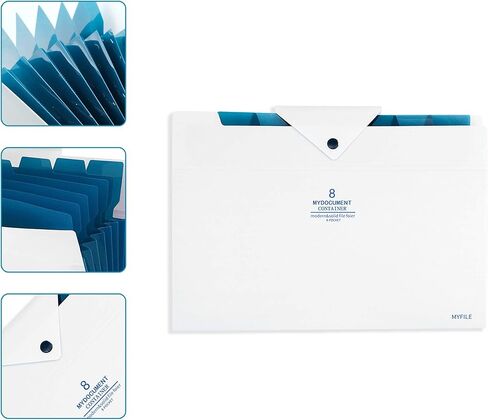 Flower Design Expanding File Folders, 8 Pocket, 4 Pack, A4 Letter Size, Poly Material, 12.8 x 9.3 in in Kuwait