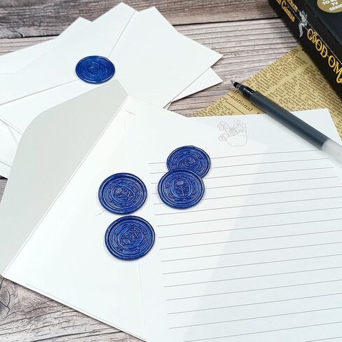 50Pcs Initial Alphabet Wax Seal Stickers, Envelope Seals, Self Adhesive, Envelope Seal Stickers for Wedding Invitation Christmas Valentines Day Birthday (Initial, Ocean Blue, O) in Kuwait