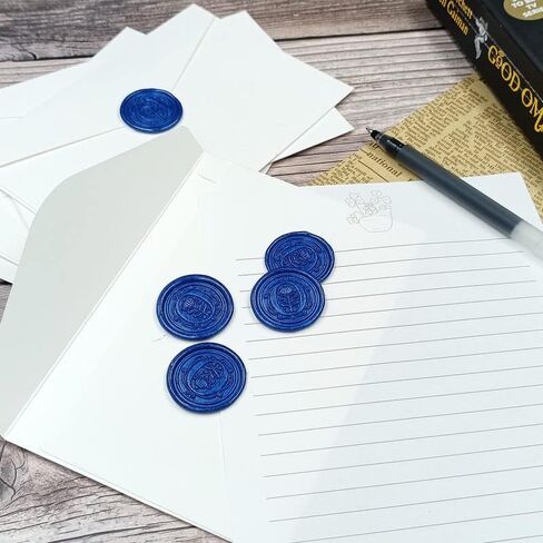 50Pcs Initial Alphabet Wax Seal Stickers, Envelope Seals, Self Adhesive, Envelope Seal Stickers for Wedding Invitation Christmas Valentines Day Birthday (Initial, Ocean Blue, O) in Kuwait