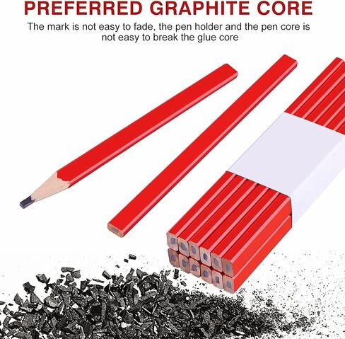 GCQJOQ 100 قطعة من أقلام النجار السائبة، أقلام رصاص مسطحة سوداء مثمنة البناء، أقلام تحديد علامات الأعمال الخشبية (100) in Kuwait