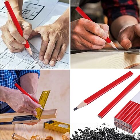 GCQJOQ 100 قطعة من أقلام النجار السائبة، أقلام رصاص مسطحة سوداء مثمنة البناء، أقلام تحديد علامات الأعمال الخشبية (100) in Kuwait
