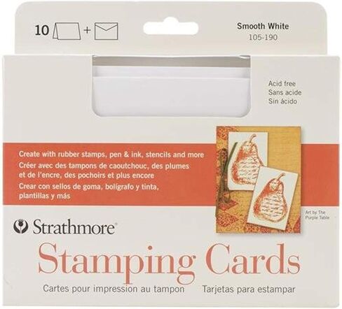 ستراثمور بطاقات ومظاريف 5"X6.875" 10/Pkg-Stamping، أبيض in Saudi Arabia
