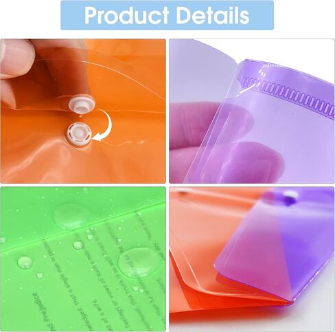 Rovepic 48 Pack Plastic Envelopes File Bag A4 Letter Size Translucent Color Premium Quality Clear Document Folders with Snap Closure for Student Teacher School Office Supplies 9.2 x 12.9 Inch in Saudi Arabia