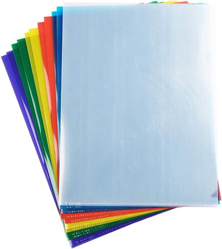 JAM PAPER Plastic Sleeves - Legal Size - 9 x 14 1/2 - Clear Project Pockets - 12 Page Protectors/Pack in Kuwait