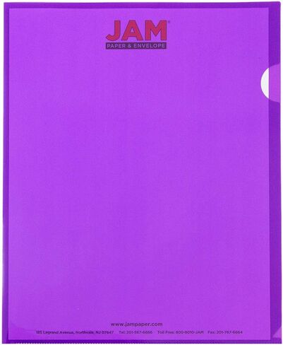 JAM PAPER Plastic Sleeves - Legal Size - 9 x 14 1/2 - Clear Project Pockets - 12 Page Protectors/Pack in Kuwait