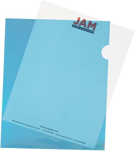 JAM PAPER Plastic Sleeves - Legal Size - 9 x 14 1/2 - Clear Project Pockets - 12 Page Protectors/Pack in Kuwait