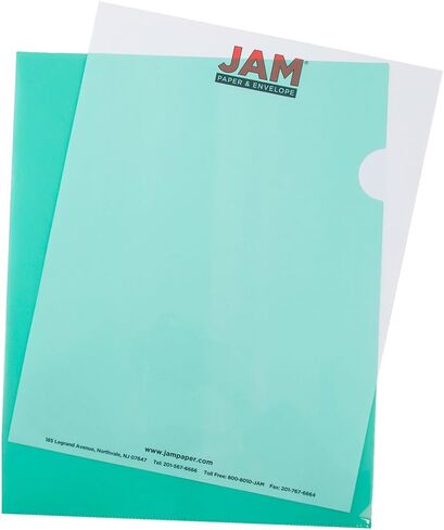 JAM PAPER Plastic Sleeves - Legal Size - 9 x 14 1/2 - Clear Project Pockets - 12 Page Protectors/Pack in Kuwait