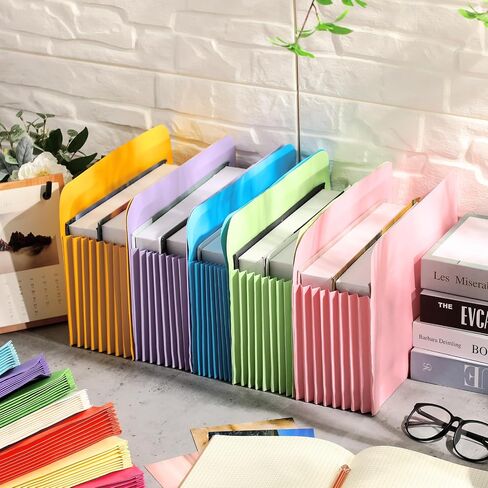 Fainne 12 Pcs Large Expanding File Pocket Folder Organizers 7'' Expansion Expanding File Folders Letter Size for Organizing Files Documents Home Office, 9.06 x 11.89 Inches, Assorted Colors in Saudi Arabia