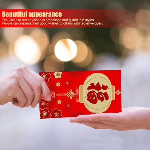 12Pcs Chinese New Year Red Envelopes 2023 Chinese Red Envelopes 2023 Red Pocket Envelopes Chinese New Year Hong Bao Packet Lucky Money Pockets Money Envelopesfor Spring Festival (Large 12Pcs) in Saudi Arabia