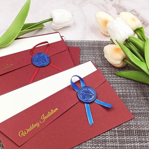 50Pcs Initial Alphabet Wax Seal Stickers, Envelope Seals, Self Adhesive, Envelope Seal Stickers for Wedding Invitation Christmas Valentines Day Birthday (Initial, Ocean Blue, B) in Kuwait