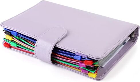 Budget Binder Organizer, A6 Cash System Planner for Money Receipts,Document portfolios,12 PCS Clear Cash Envelope,12 Expense Tracker Budget Sheets and 30 Colorful Blank Labels(Pink, A6) in Kuwait