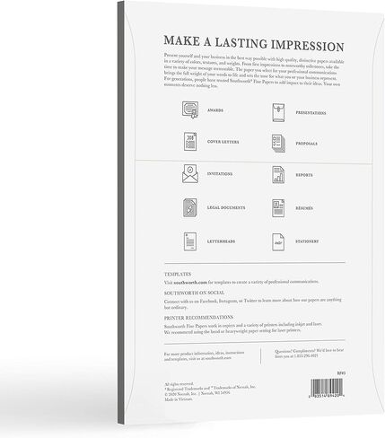 Southworth® Résumé Folders & Envelopes, 9" x 12", 88-Lb, White/Silver, Pack of 5 in Kuwait