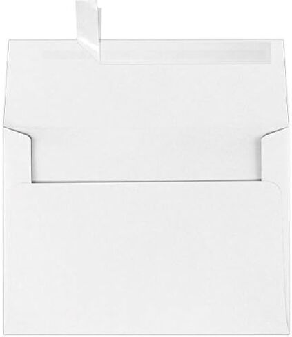 LUXPaper A2 Invitation Envelopes in 80 lb. Gray - 100% Cotton for 4 1/4 x 5 1/2 Cards, Printable Square Flap Envelopes for Invitations with Peel and Press, 50 Pack, Envelope Size 4 3/8 x 5 3/4 (Gray) in Kuwait