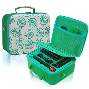 Large Carrying Storage Case for Nintendo Switch, New Leaf Crossing Hard Shell Travel Cases Fits Complete Switch System Console, Switch Dock,Pro Controller,Joy-Con Grip with 21 Games Cards Slots in Kuwait