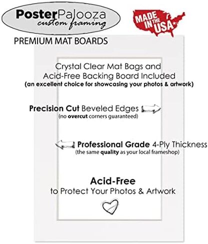 11x17 Mat Bevel Cut for 9x14 Photos - Acid Free White Precut Matboard - for Pictures, Photos, Framing - 4-ply Thickness in Saudi Arabia