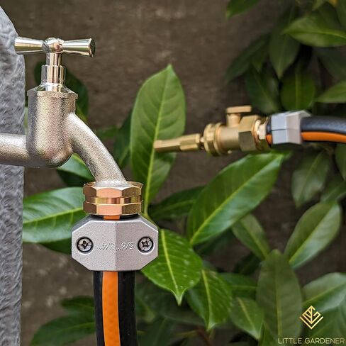 Little Gardener Garden Hose Repair Kit - Heavy Duty All Metal Body - 3/4 and 5/8 Garden Hose Fittings - Female and Male Water Hose End Replacement - Hose Fix Set to Connect to Outside Water Hose Bib in Saudi Arabia