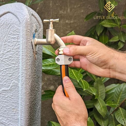 Little Gardener Garden Hose Repair Kit - Heavy Duty All Metal Body - 3/4 and 5/8 Garden Hose Fittings - Female and Male Water Hose End Replacement - Hose Fix Set to Connect to Outside Water Hose Bib in Saudi Arabia