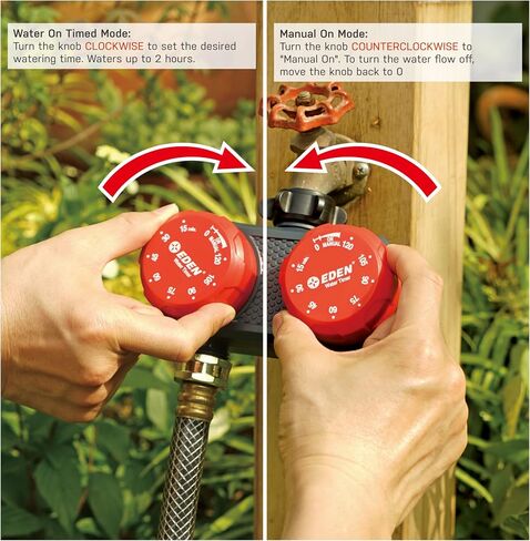 Eden 25118 1-Zone Mechanical Watering Timer, Red, Grey in Kuwait