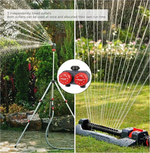 Eden 25118 1-Zone Mechanical Watering Timer, Red, Grey in Kuwait