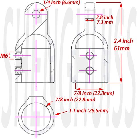 SHENGHUISS 4 Pack 7/8 inch (22.8MM) Heavy Duty Bimini Top Cap Eye End Fitting Stainless Steel 316 Boat Bimini Top Parts Fits 7/8'' O.D. Round Tubing Marine Hardware with L Shape Hex Key in Saudi Arabia