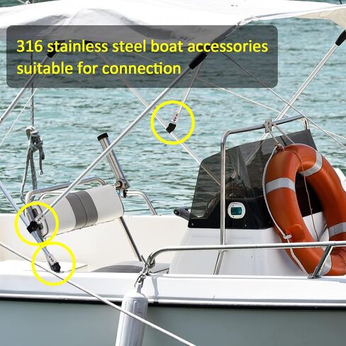 SHENGHUISS 4 Pack 7/8 inch (22.8MM) Heavy Duty Bimini Top Cap Eye End Fitting Stainless Steel 316 Boat Bimini Top Parts Fits 7/8'' O.D. Round Tubing Marine Hardware with L Shape Hex Key in Saudi Arabia