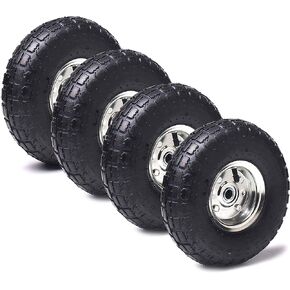 (4 Pack) AR-PRO 10" Heavy-Duty Replacement Tire and Wheel - 4.10/3.50-4" with 10" Inner Tube, 5/8" Axle Bore Hole, 2.2" Offset Hub and Double Sealed Bearings for Hand Trucks and Gorilla Cart in Saudi Arabia