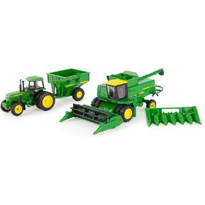 John Deere 1/64 Scale 5 pc Harvesting Set 4555 Tractor, 7720 Combine w/2 Heads, 500 Grain Cart in Saudi Arabia