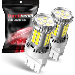 Torchbeam 3157 3156 LED Bulb Reverse Lights 6000K White, 600% Brighter 3056 3057 4057 4157 LED Light for TailLight, Backup light, DRL, Brake Parking Signal Light, Non-polarity,3030 38-SMD Upgrade