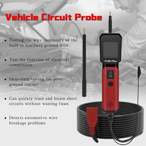 جهاز اختبار دائرة الطاقة P100 Plus 12 فولت 24 فولت، جهاز اختبار دائرة الطاقة الرقمية، قلم اختبار دائرة الطاقة، أدوات النظام الكهربائي، أداة تشخيص كهربائية للسيارة، شاحنة مقطورة، قارب دراجة نارية in Saudi Arabia