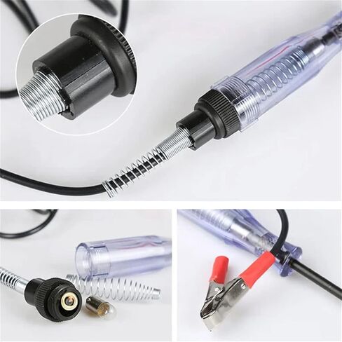 قلم اختبار دائرة شاحنة السيارة، جهاز اختبار الدائرة، ضوء اختبار السيارات الرقمي 3-70 فولت تيار مستمر، جهاز اختبار الضوء عالي التحمل مع سلك زنبركي الفولتميتر (أحمر (3-70 فولت)) in Kuwait